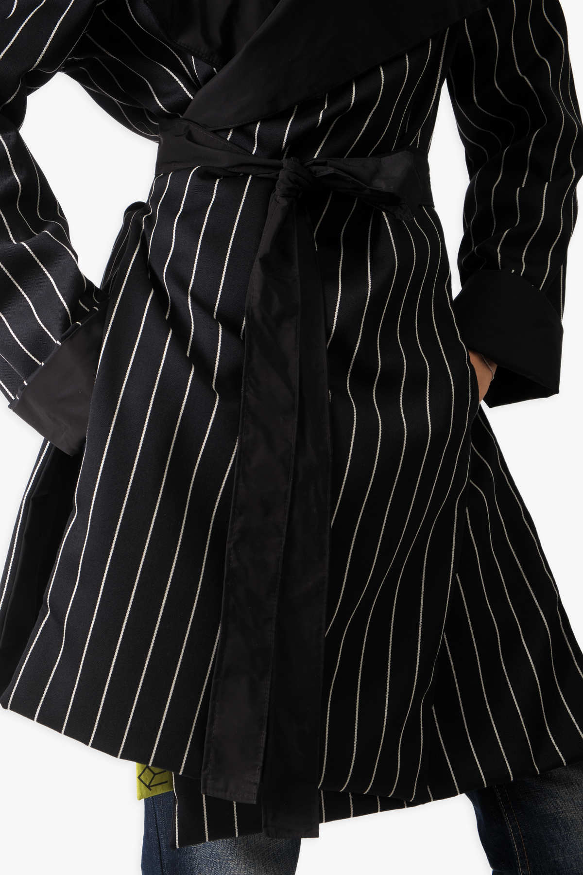 Double-Face Pinstripe Trench — view 11