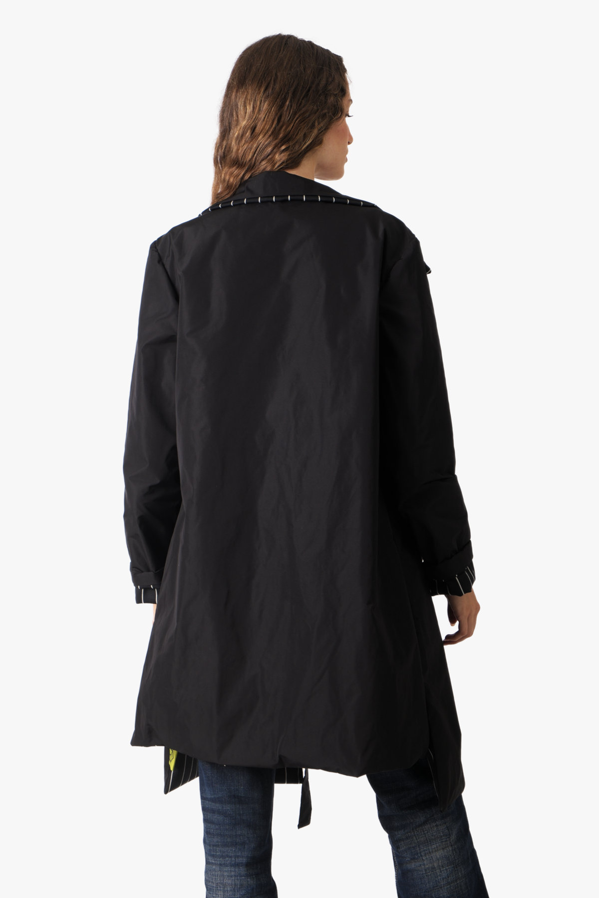 Double-Face Pinstripe Trench — view 3