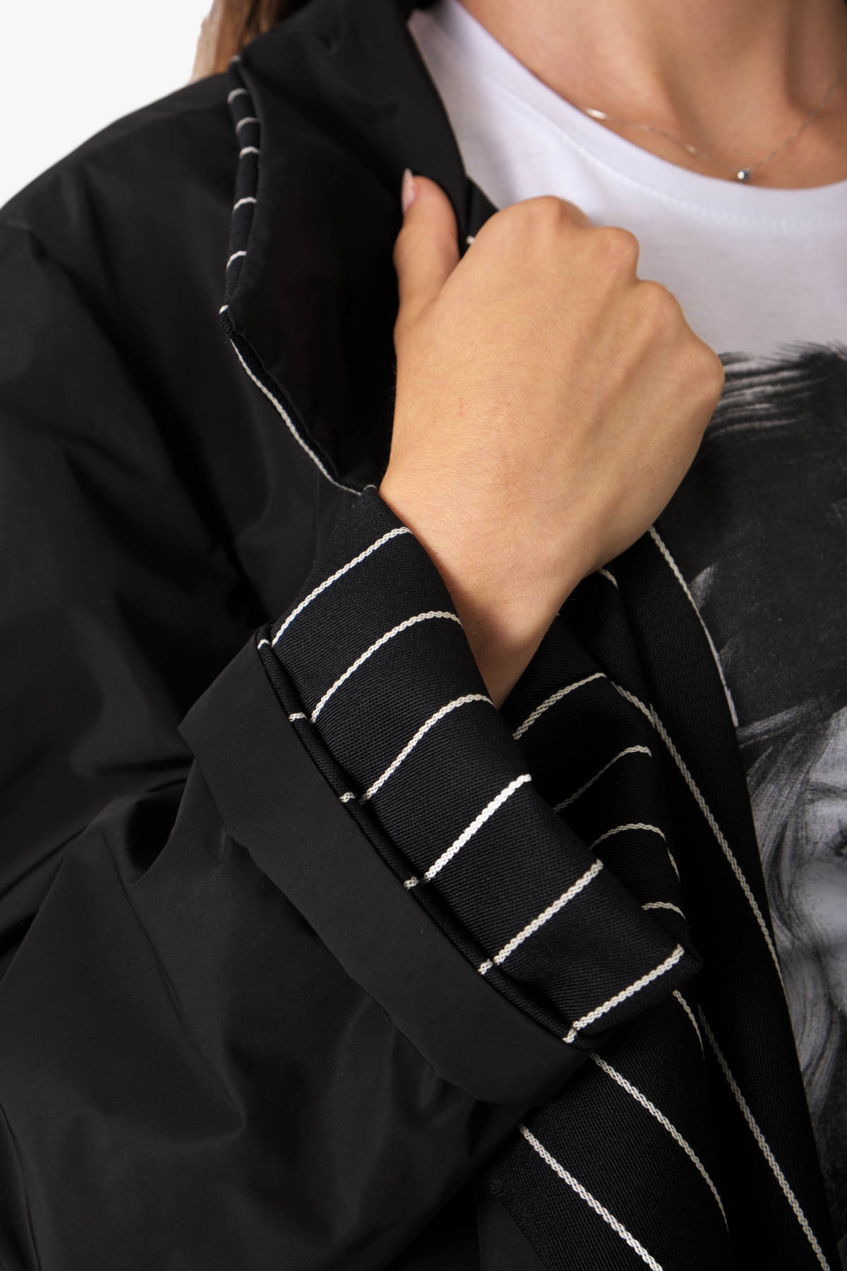Double-Face Pinstripe Trench — view 7