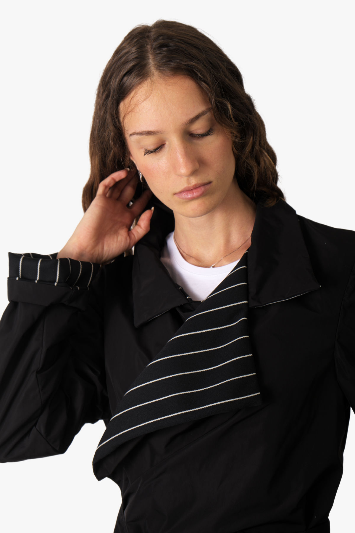 Double-Face Pinstripe Trench — view 5