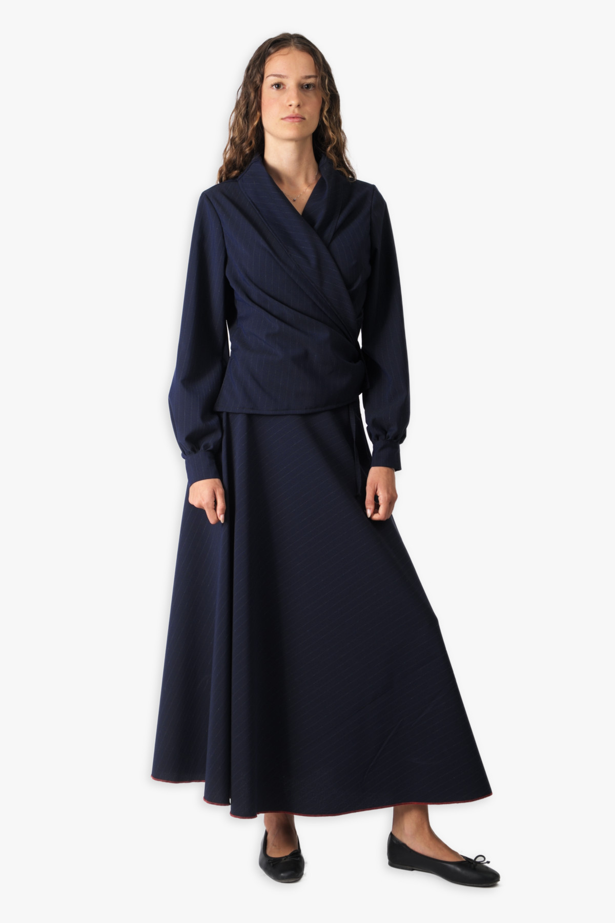 Pinstripe NY Wrap Jacket — view 5