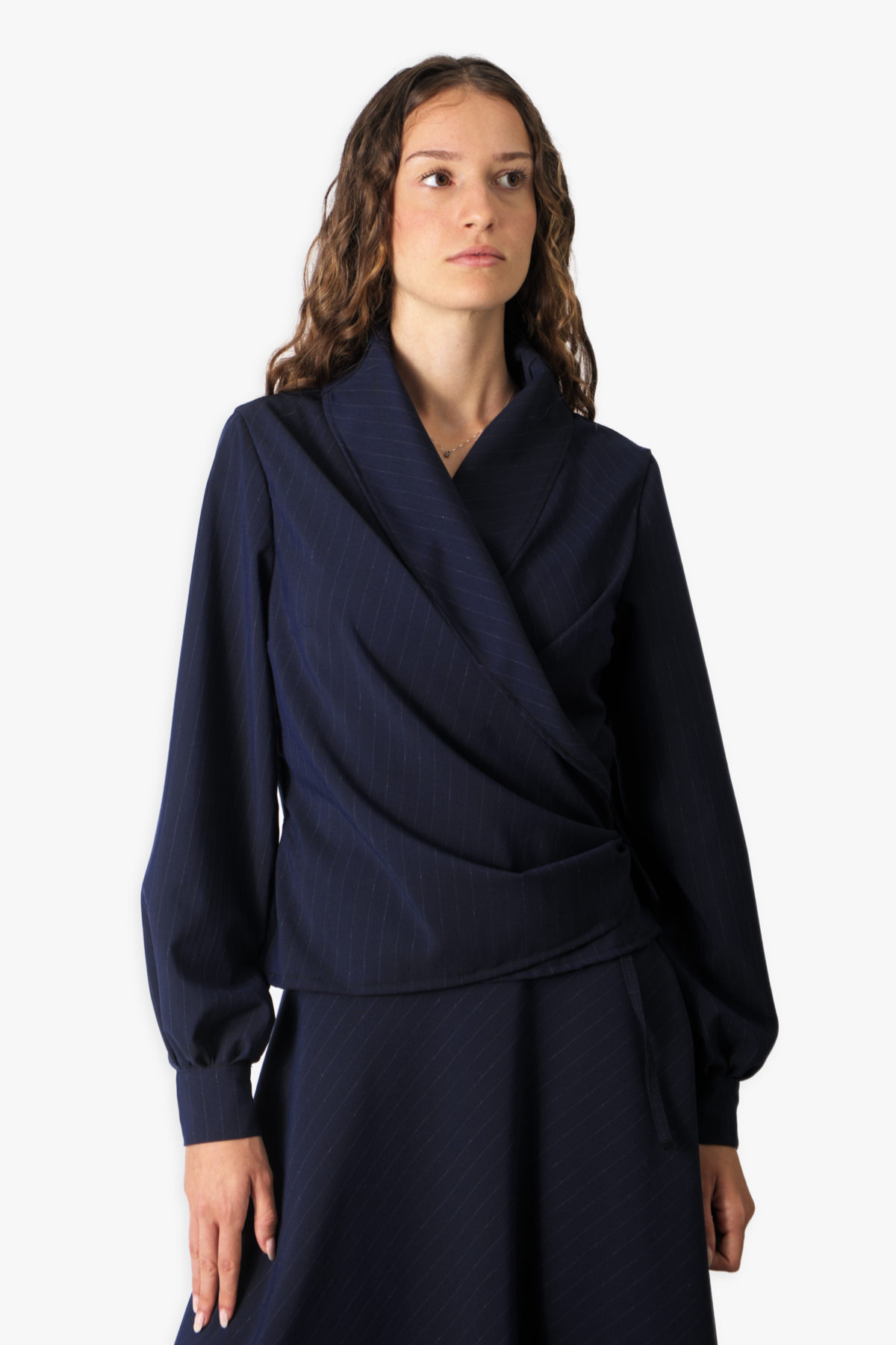 Pinstripe NY Wrap Jacket — view 3