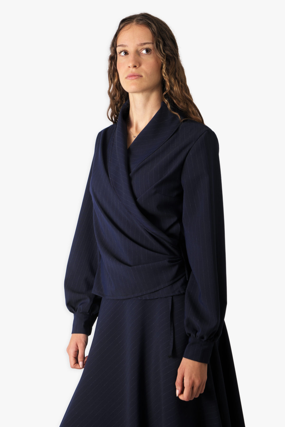 Pinstripe NY Wrap Jacket — view 2