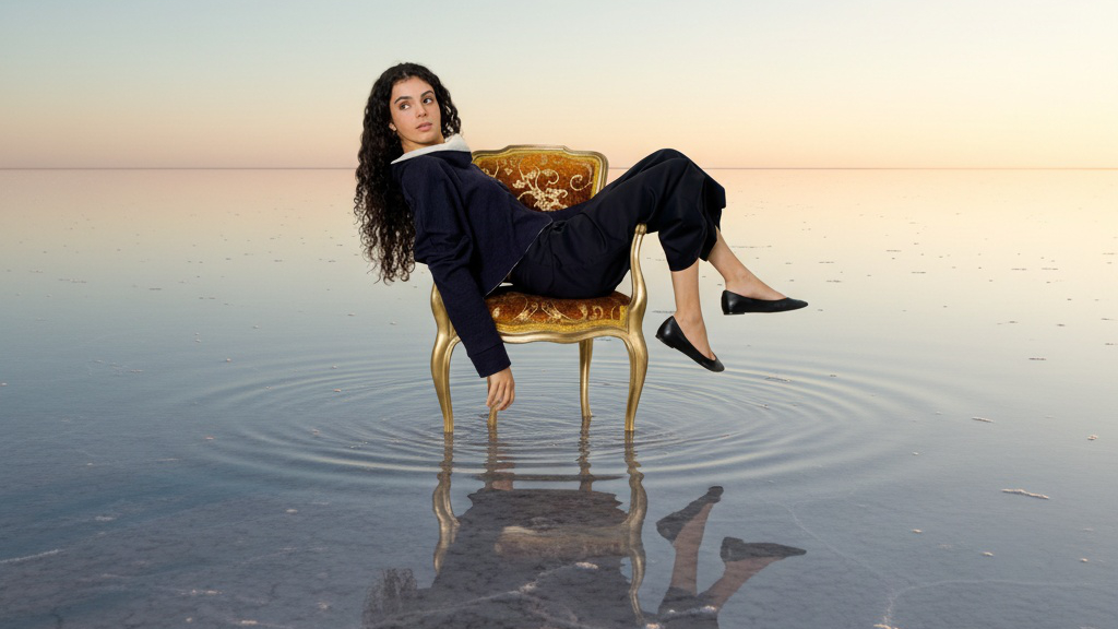 elena wearing the isa blue blouse